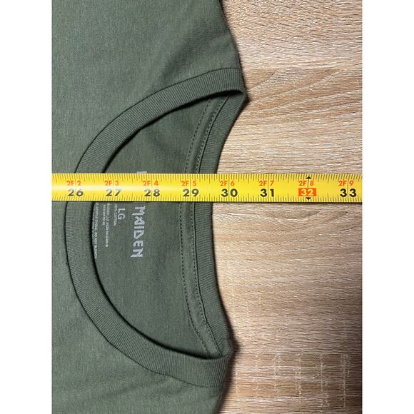 Iron Maiden Somewhere on Tour 86-87' Vintage Green TShirt - Picture 4 of 4